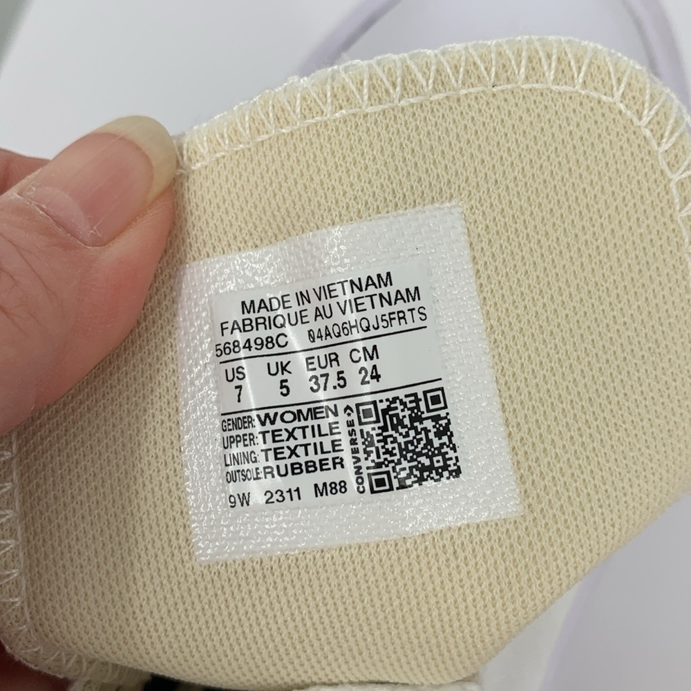 Converse All Star Chuck Taylor high top platform sneaker shoe white canvas 7 - Picture 7 of 9